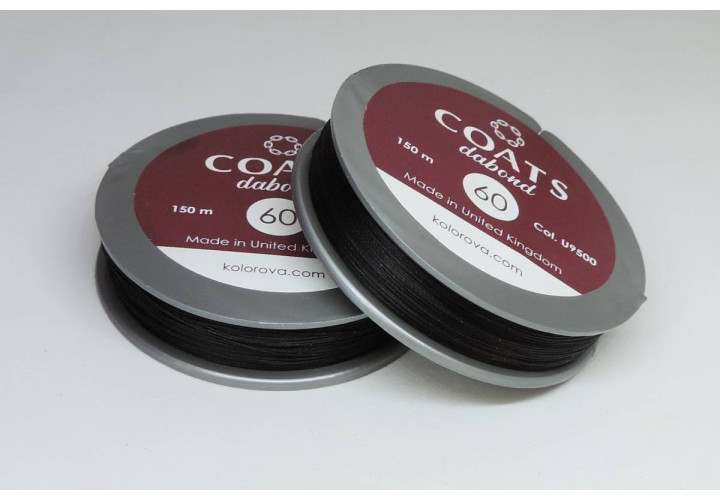 Нитка для бісеру COATS dabond 60 150м чорна