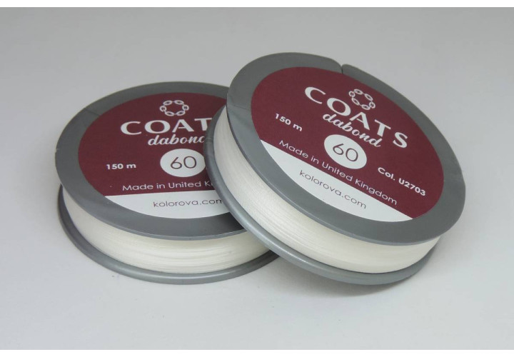 Нитка для бісеру COATS dabond 60 150м біла