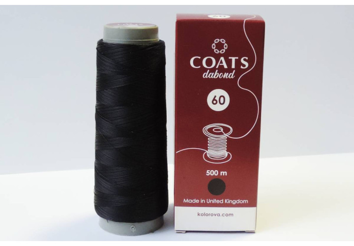 Нитка для бісеру COATS dabond 60 500м чорна