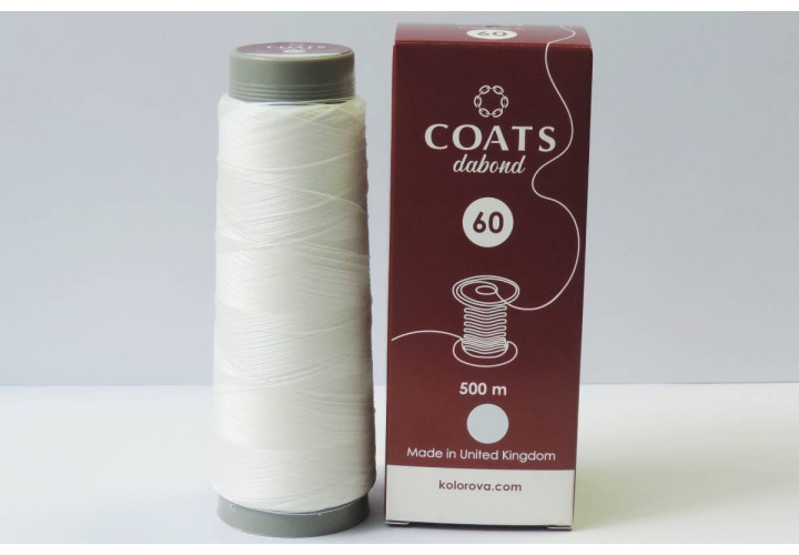 Нитка для бисера COATS dabond 60 500м белая