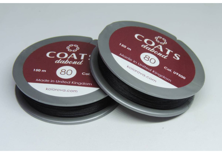 Нитка для бісеру COATS dabond 80 150м чорна
