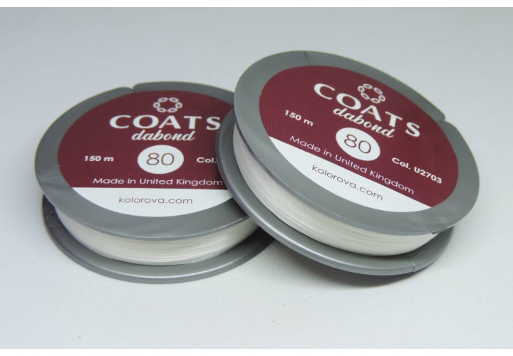 Нитка для бісеру COATS dabond 80 150м біла