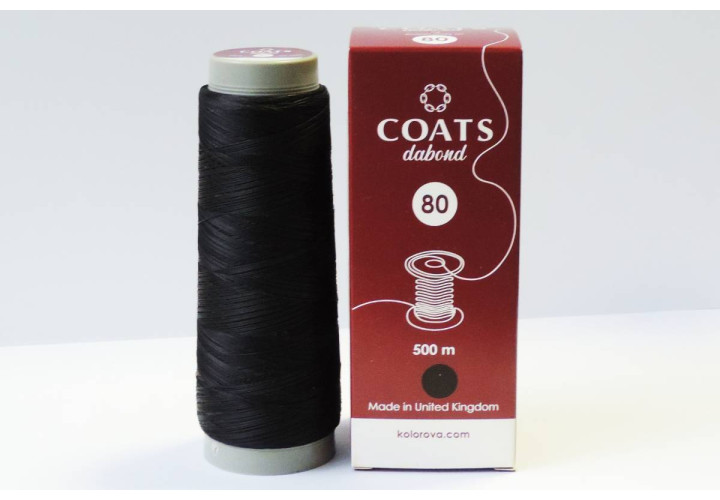 Нитка для бісеру COATS dabond 80 500м чорна