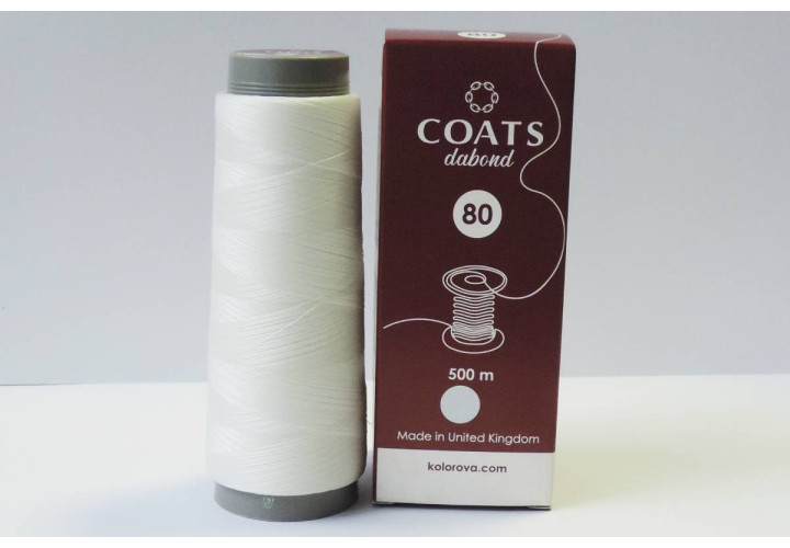 Нитка для бісеру COATS dabond 80 500м біла