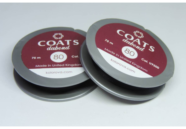 Нитка для бисера COATS dabond 80 75м черная