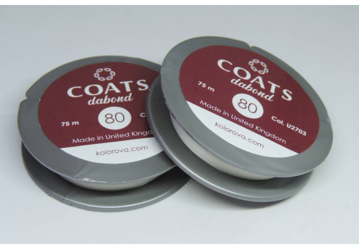 Нитка для бісеру COATS dabond 80 75м біла