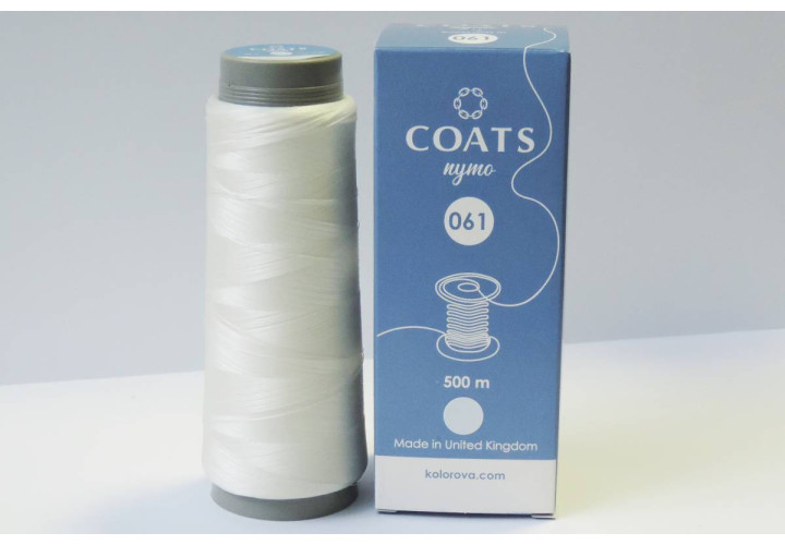 Нитка для бісеру COATS Nymo 60 500м біла