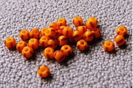(83970.10.0) Бисер натуральный желтый с красными полосками