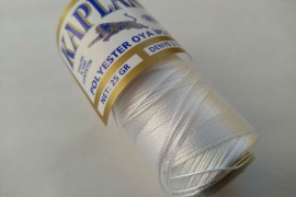 (SL0001) Нитки поліестерові на катушці, колір білий