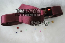 (0030100159) Стрічка атласна двостороння темно-червона шириною 10 мм