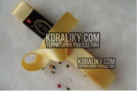 (0030100350) Стрічка атласна двостороння жовта шириною 10 мм