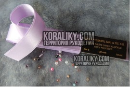 (0030100490) Стрічка атласна двостороння фіолетова шириною 10 мм