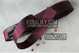 (0030200156) Стрічка атласна двостороння темно-червона шириною 20 мм
