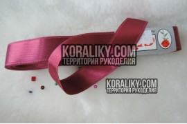 (0030200161) Стрічка атласна двостороння темно-червона шириною 20 мм