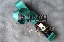 (0030200241) Стрічка атласна двостороння бірюзова шириною 20 мм