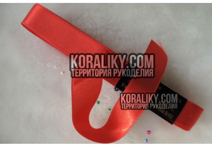 (0030200310) Лента атласная двусторонняя красная ширина 20 мм
