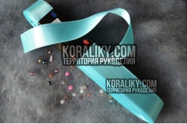 (0030200333) Стрічка атласна двостороння блакитна шириною 20 мм