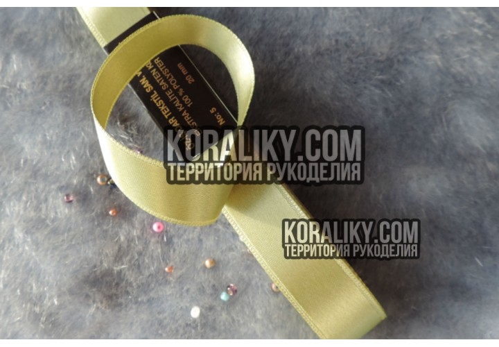 (0030200465) Лента атласная двусторонняя светло зелёная ширина 20 мм