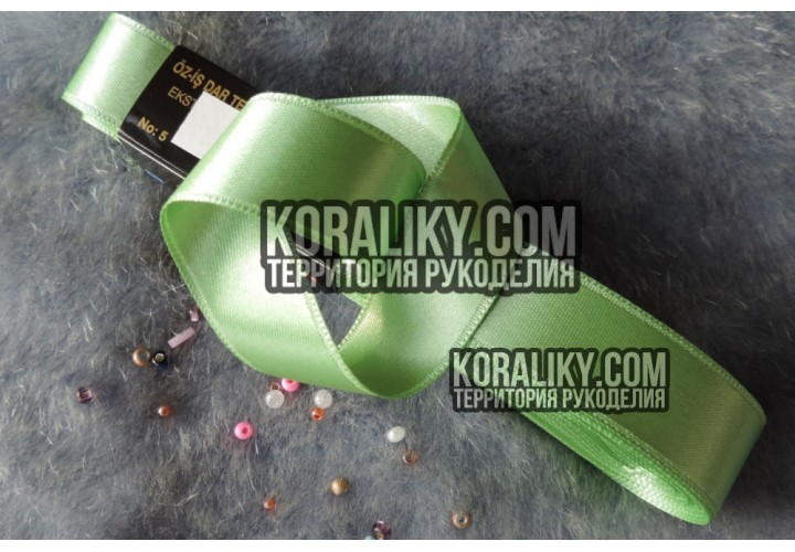 (0030200491) Лента атласная двусторонняя зелёная ширина 20 мм