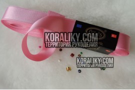 (0030200512) Стрічка атласна двостороння рожева шириною 20 мм