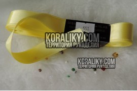 (0030200551) Стрічка атласна двостороння жовта шириною 20 мм