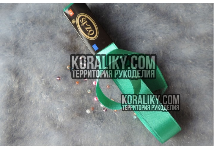 (0030300291) Лента атласная двусторонняя зелёная ширина 30 мм