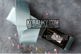 (0030300335) Стрічка атласна двостороння сіро-блакитна шириною 30 мм