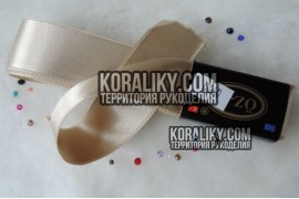(0030300750) Стрічка атласна двостороння світло-коричневий шириною 30 мм