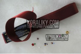 (0030400155) Стрічка атласна двостороння вишнева шириною 40 мм