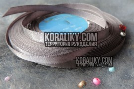(0020060018) Стрічка атласна одностороння сіра шириною 06 мм