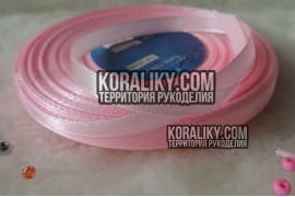 (0020060067) Стрічка атласна одностороння рожева шириною 06 мм