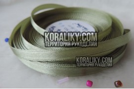 (0020060096) Стрічка атласна одностороння світло-оливкова шириною 06 мм