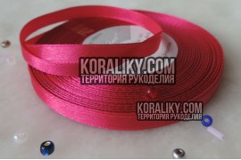 (0020060511) Стрічка атласна одностороння темно-рожева шириною 06 мм