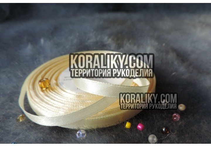 (0020060521) Стрічка атласна одностороння жовта шириною 06 мм