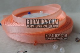(0020060537) Стрічка атласна одностороння помаранчева шириною 06 мм