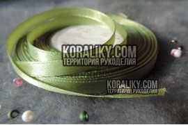 (0020060550) Стрічка атласна одностороння світло-зелена шириною 06 мм
