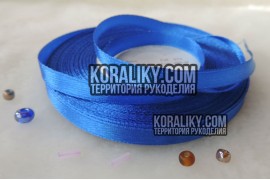 (0020060574) Стрічка атласна одностороння синя шириною 06 мм