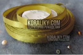 (0020060609) Стрічка атласна одностороння оливкова шириною 06 мм