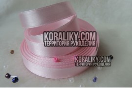 (0020130504) Стрічка атласна одностороння рожева шириною 13 мм