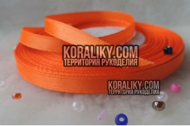 (0020130532) Стрічка атласна одностороння помаранчева яскрава шириною 13 мм