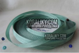 (0020250084) Стрічка атласна одностороння зелена шириною 25 мм