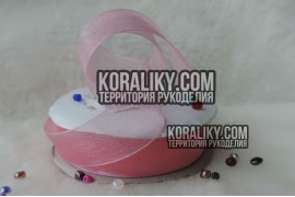 (0010060075) Стрічка органза світло рожева ширина 06 мм
