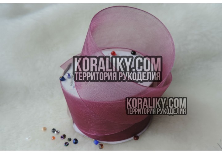 (0010100048) Стрічка органза вишнева ширина 10 мм