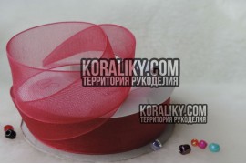(0010300080) Стрічка органза рожева ширина 30 мм