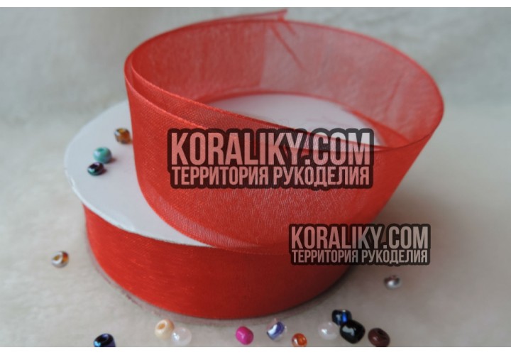 (0010400016) Стрічка органза червона ширина 40 мм