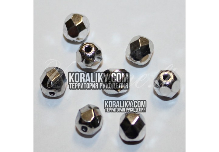 (STKB00030_27000-06) Скляні бусини круглі грановані розмір 6мм