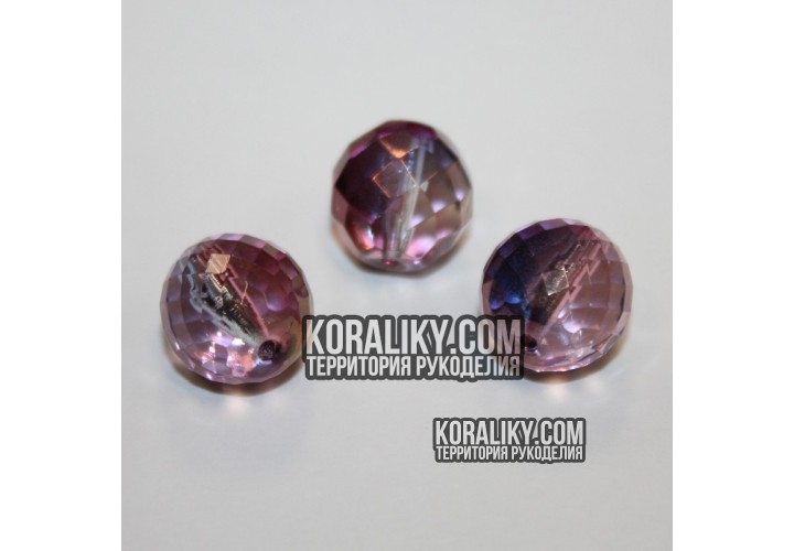 (STKB00030_91006-14) Скляні бусини круглі грановані розмір  14 мм