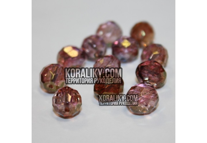 (STKB00069-08) Скляні бусини круглі грановані розмір 8мм