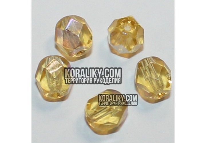 (STKB10020_28701-06) Скляні бусини круглі грановані розмір 6мм