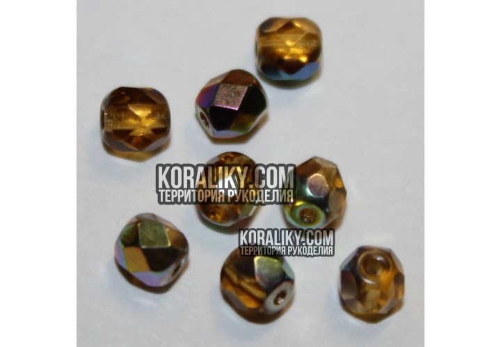 (STKB10040_28101-06) Скляні бусини круглі грановані розмір 6мм